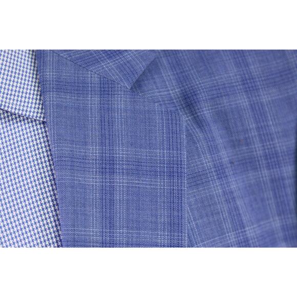 H. Sam Custom Tailor Light Blue Plaid Wool 2-Btn Wool Sportcoat Blazer Men's 46R - Picture 5 of 9